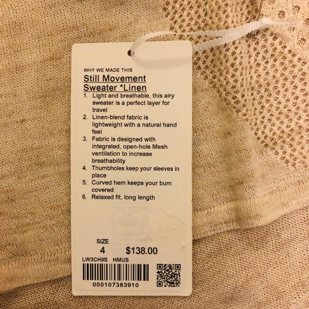 Lululemon Still Movement Sweater Linen - Picture 5 of 6